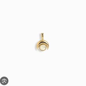 New awe inspired inverted moon amulet Gold and moonstone Pendant